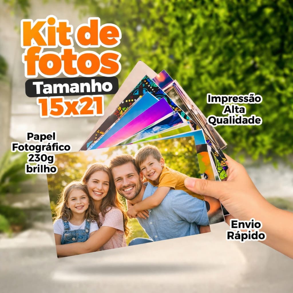 Kit de Fotos Tamanho A5 (15x21) quadro /  presente Papel Fotográfico Premium 230g | Envio Rápido