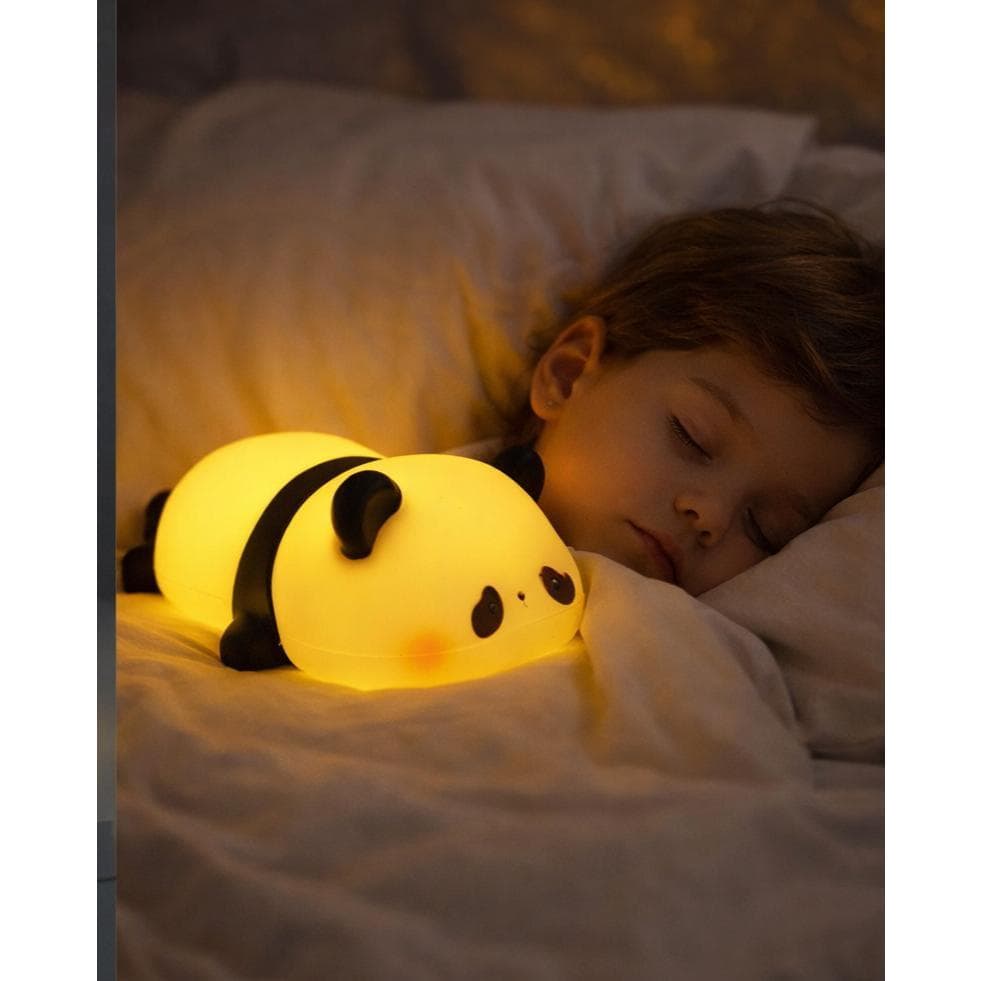 Luminária LED Panda de Silicone – Luz Noturna Fofa, Toque Touch e Portátil Infantil Recarregável