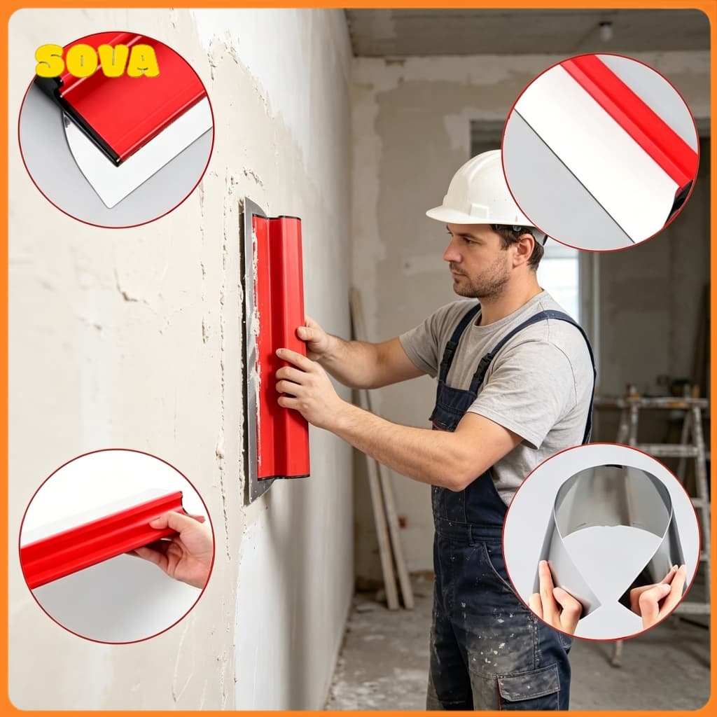 60/40/25 cm Desempenadeira Aço Inox Para Pintor Massa Corrida Economize esforço