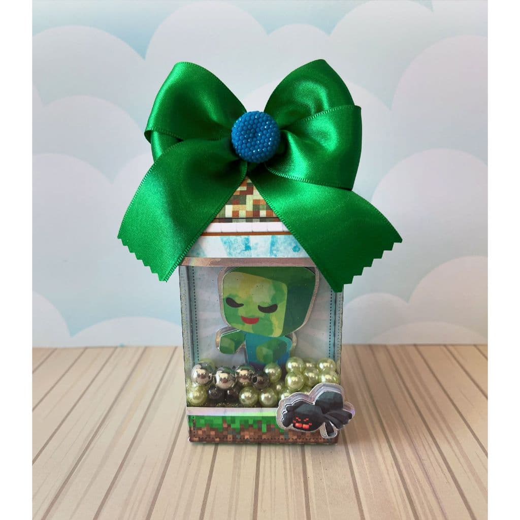 ✨ Caixa Milk Vitrine Luxo - Minecraft, Jogo - Papelaria Personalizada - Lembrancinha Personalizada