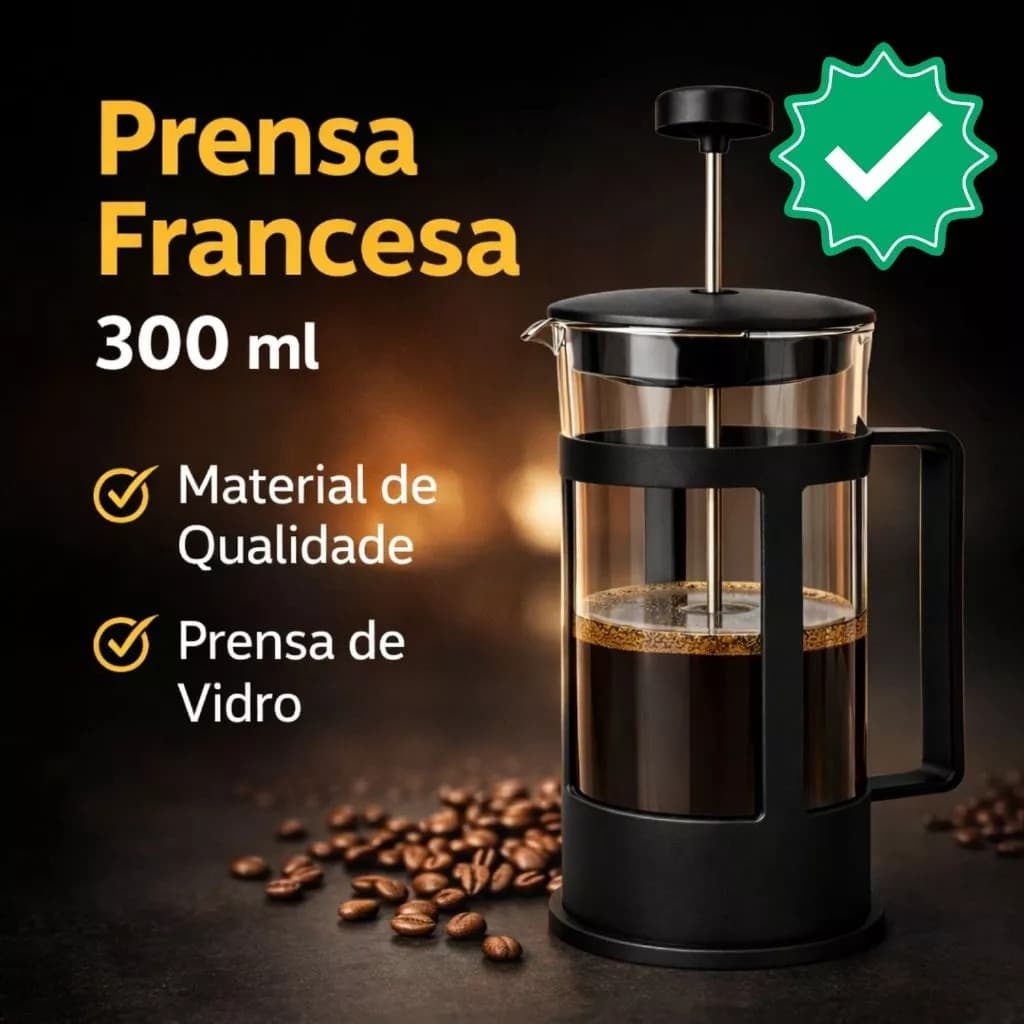 Cafeteira Francesa 300ml cafe cozinha presente maes bule