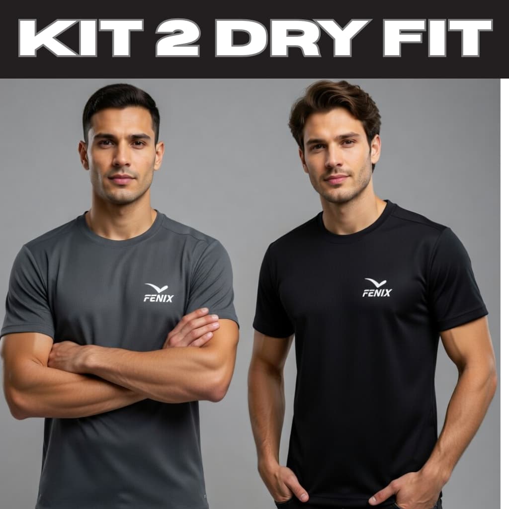 Kit 2 Camiseta Dry Fit Básica Anti Suor Academia
