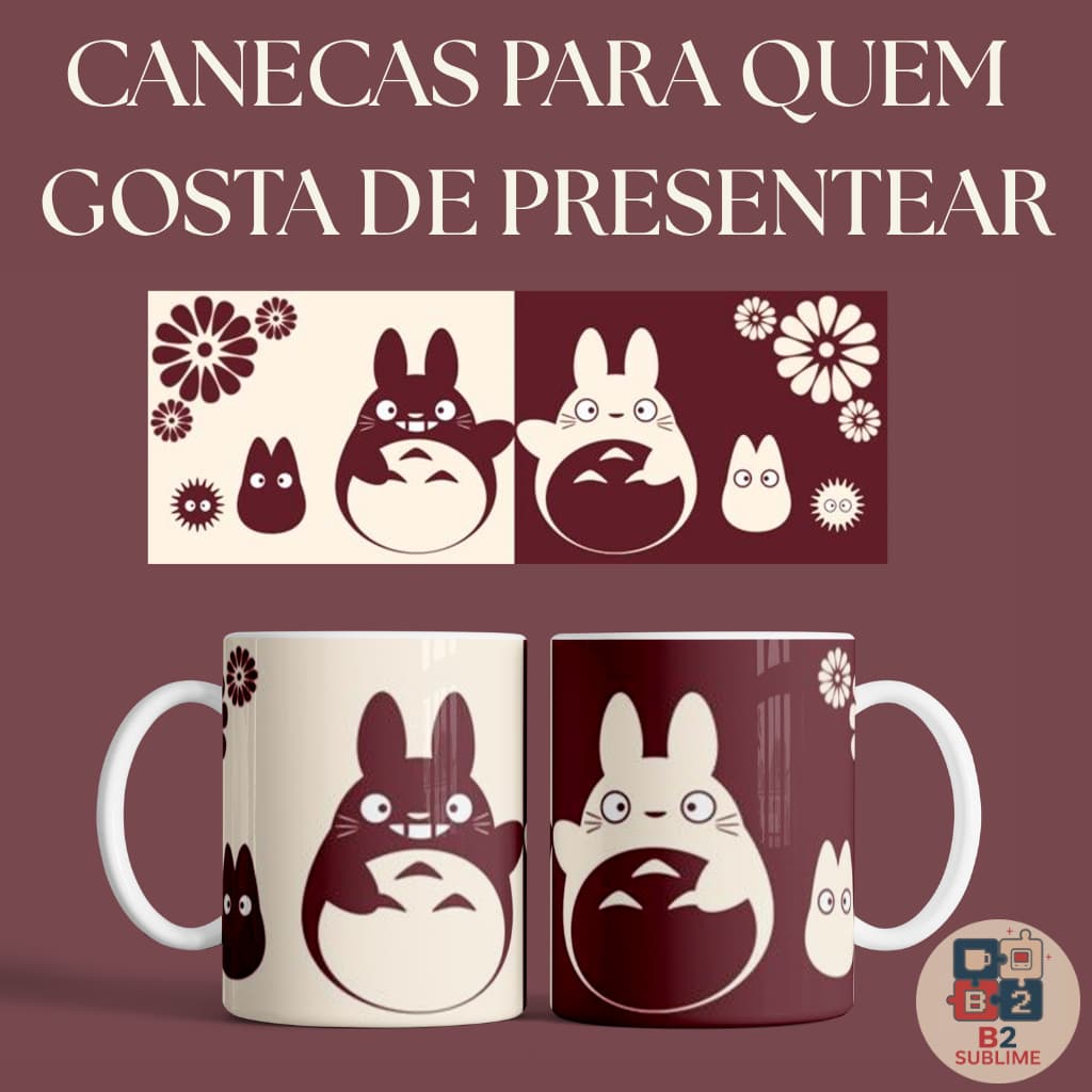 Caneca Cerâmica Premium 325ML | 1 UN | Personalizado Animação Totoro - Presente Lembrança Geek Criativo