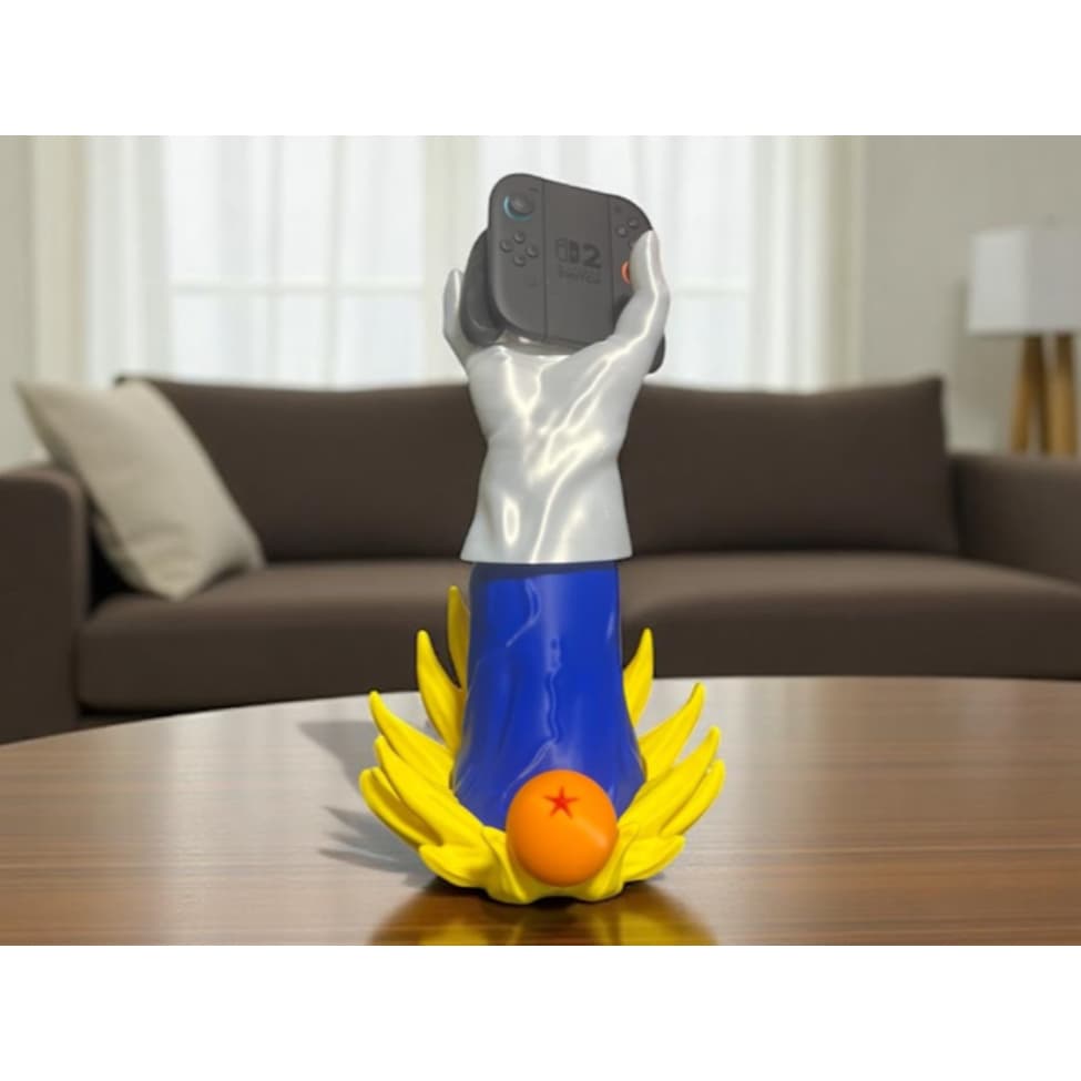 Suporte Premium Controle Braço Vegeta Dragon Ball Z Esfera do Dragão Porta Controle Gamer Item Colecionável