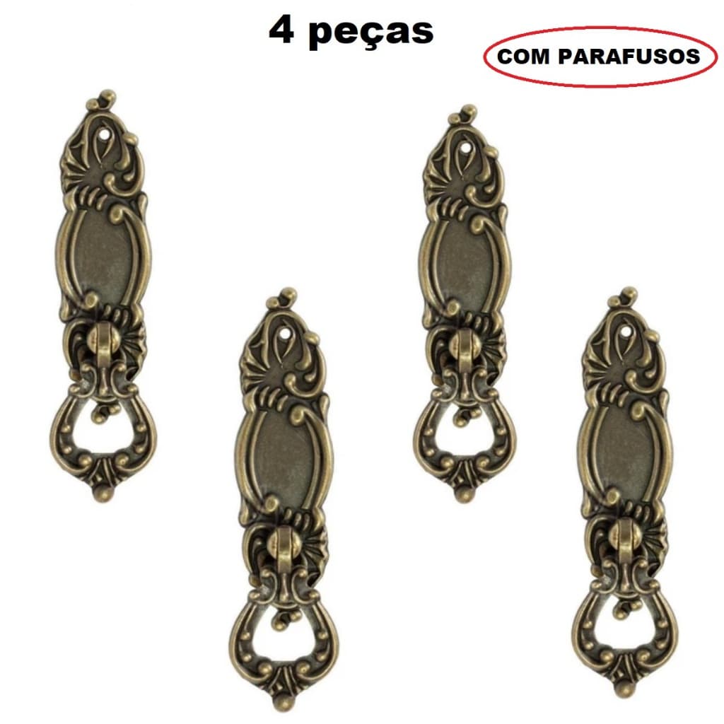 4 Uni Puxadores Moveis Antigos Para Comoda Colonial Veneza Grande
