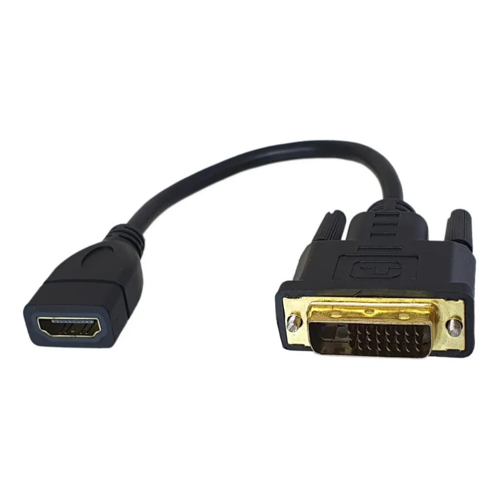 Adaptador DVI-D 24+1 para HDMI Fêmea 30cm Full HD 1080p