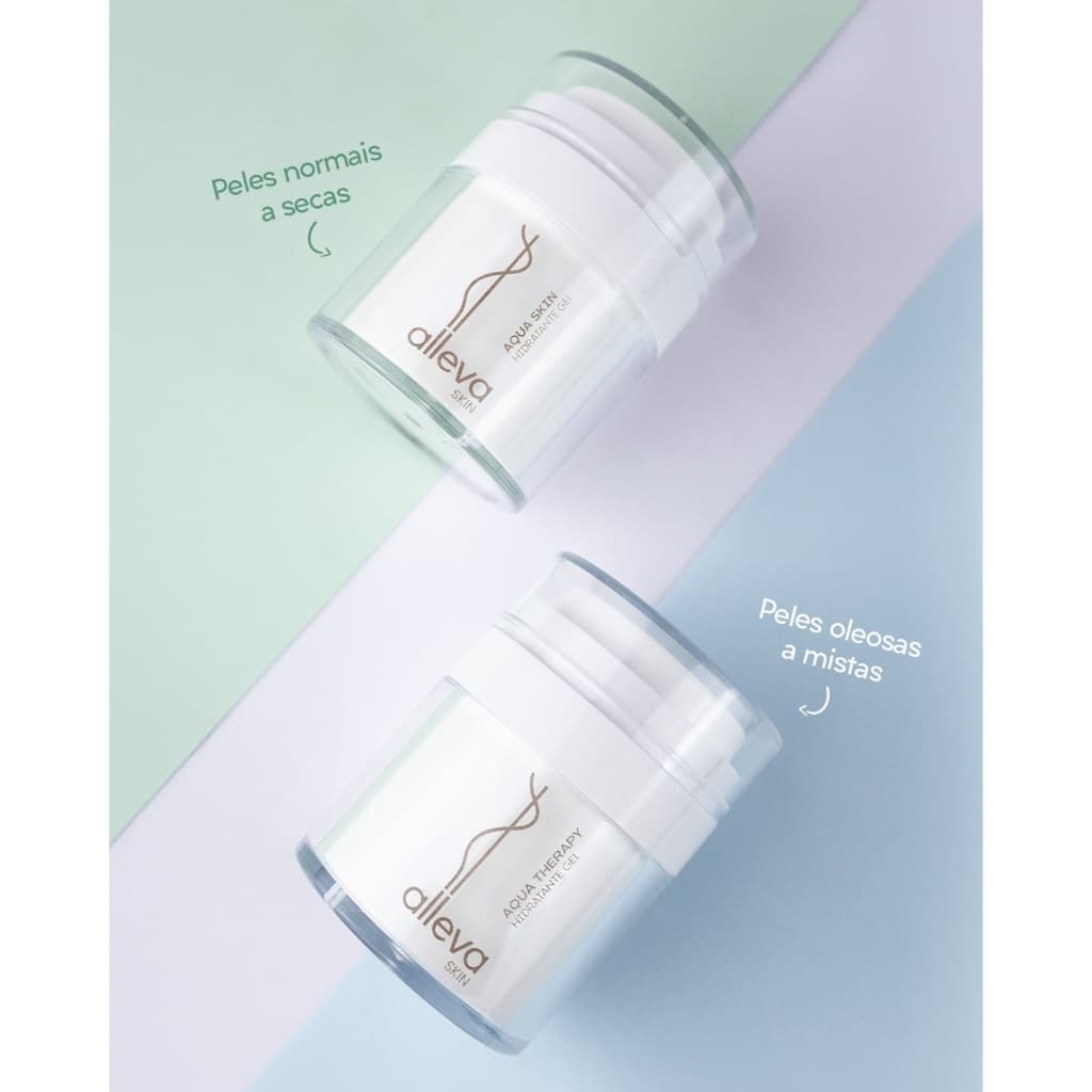 Gel Hidratante Alleva Skin Aqua Therapy/Skin Niacinamida Oil Free Vegano Toque Seco