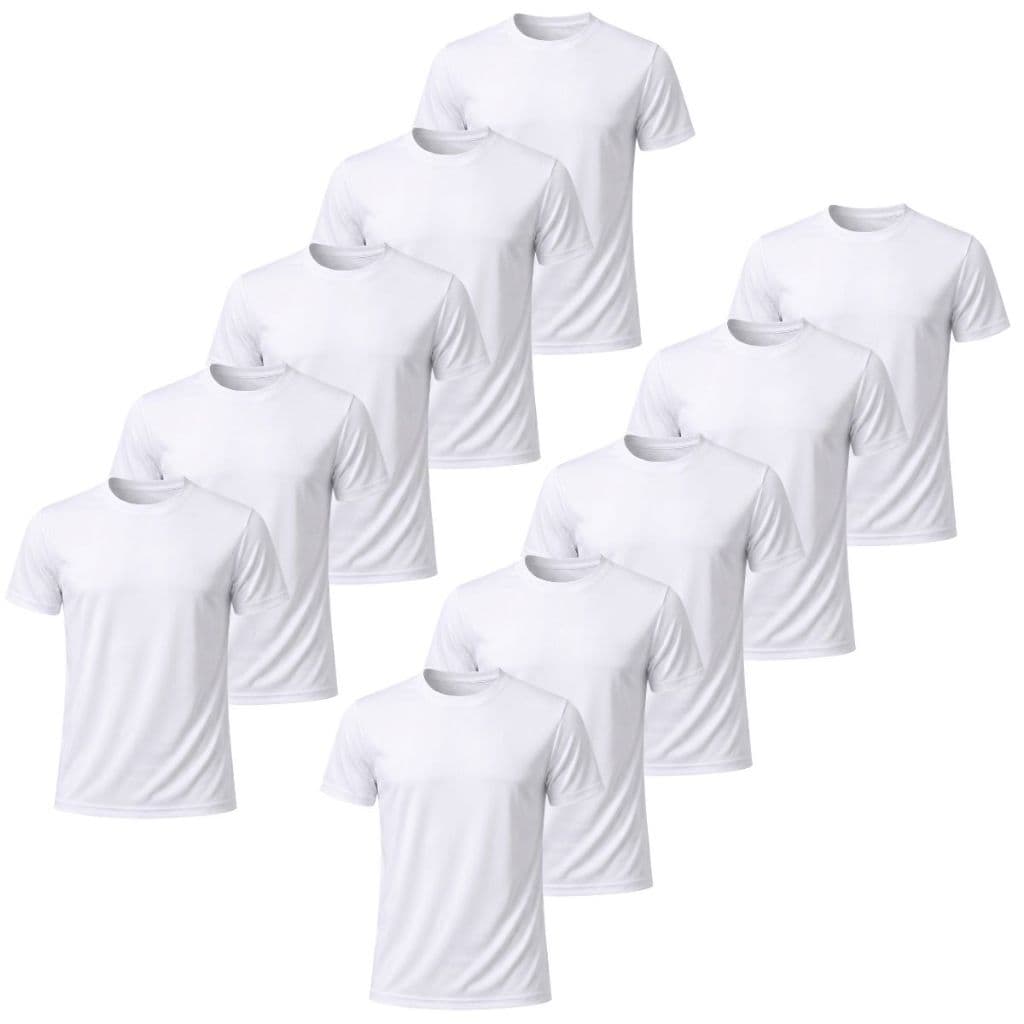 Kit 10 Camisetas Masculinas Lisas Básicas 100% Poliéster Para Sublimação Silkscreen