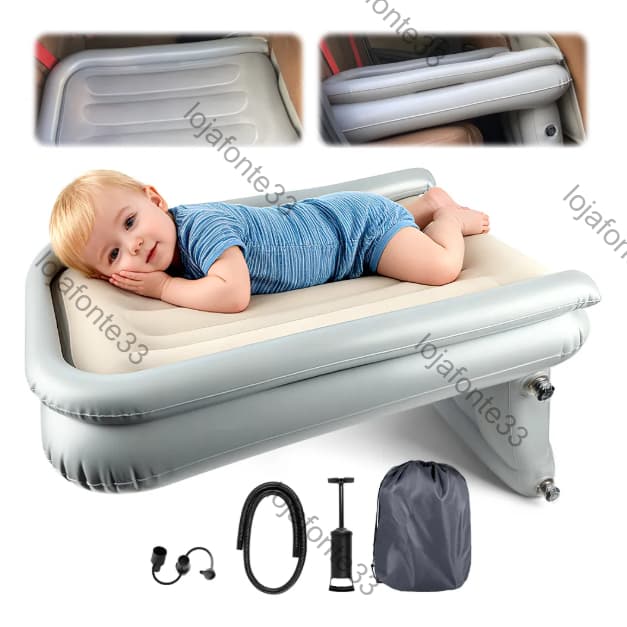 Cama Inflável Almofada Avião Inflável PVC Viagem Carro Bebês Infantil Conforto 78x53x60 cm ref: HM