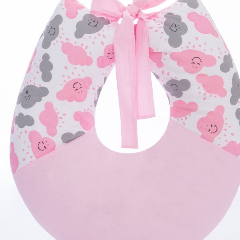 Almofada Apoio de Amamentação para bebe Tema Nuvem Rosa Azul Enxoval de Bebe Roupa de bebe
