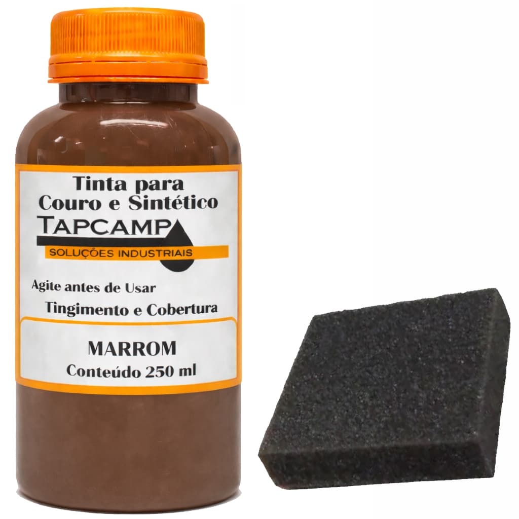 Tinta Couro marrom Semi Brilho Restaura Sapato Bota banco de carro pneu 250ml