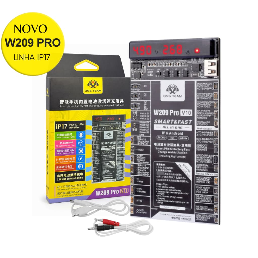 Placa Ativadora e Reativadora de Bateria W209 Pro iPhone Android – Placa de Ativação para Testes e Recuperação