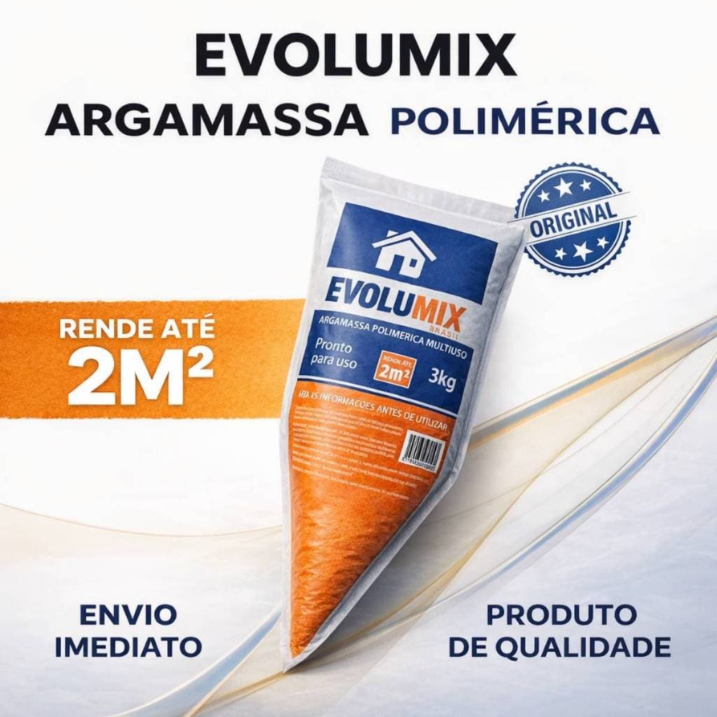 Argamassa Polimérica 3kg Evolumix Bisnaga Cola Blocos Tijolos Pedras Pronta Custo-Benefício