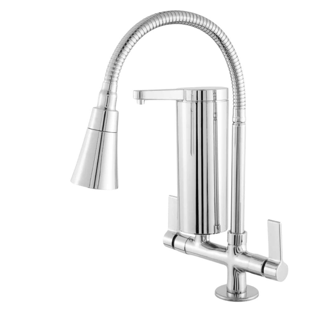 Torneira Gourmet com Filtro Luxo e Bica Flexível Duplo Jato Cromada Bancada C-70