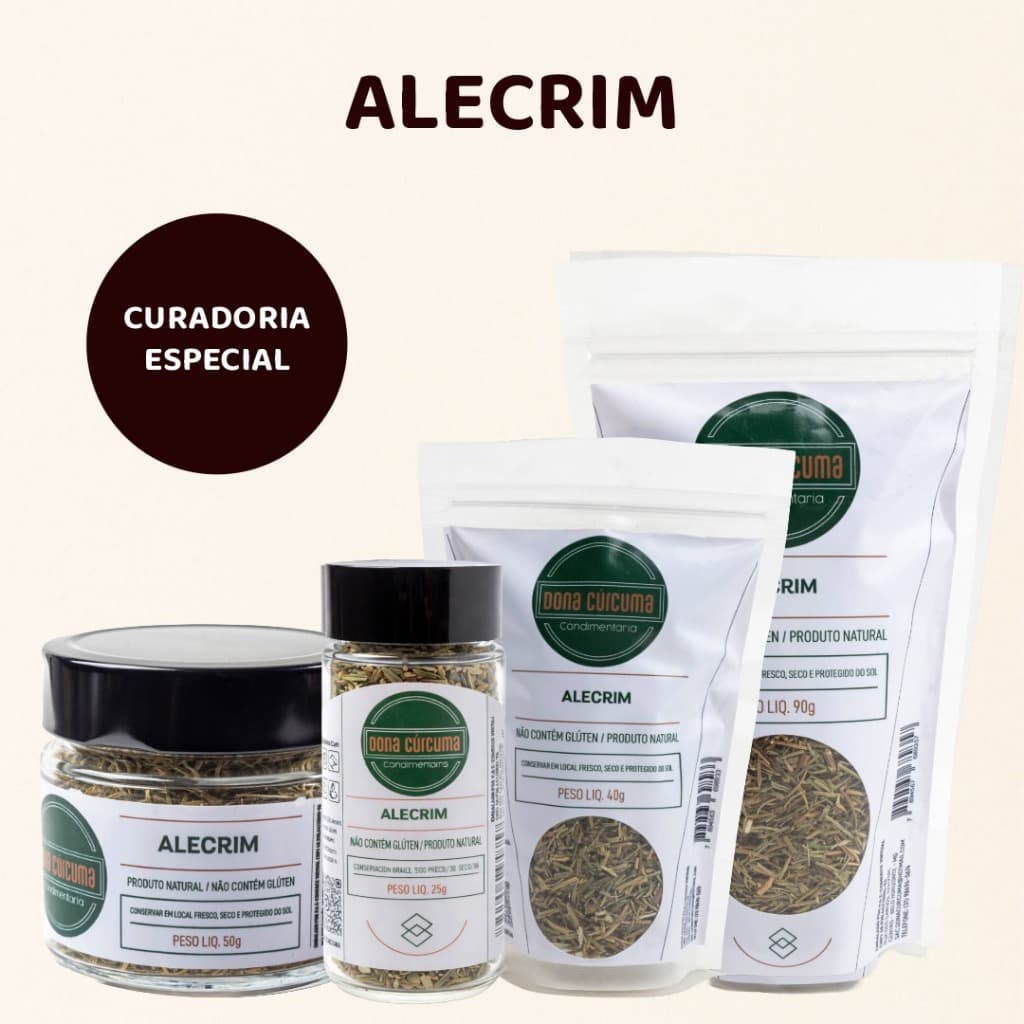 Alecrim Porta Tempero Pote de Tempero Temperos Naturais e Especiarias