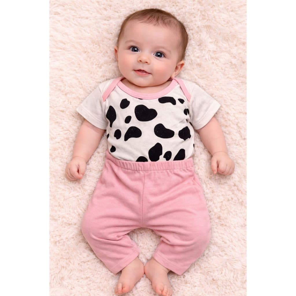Conjunto Body + Calça Bebê Menina, 0 á 3 meses