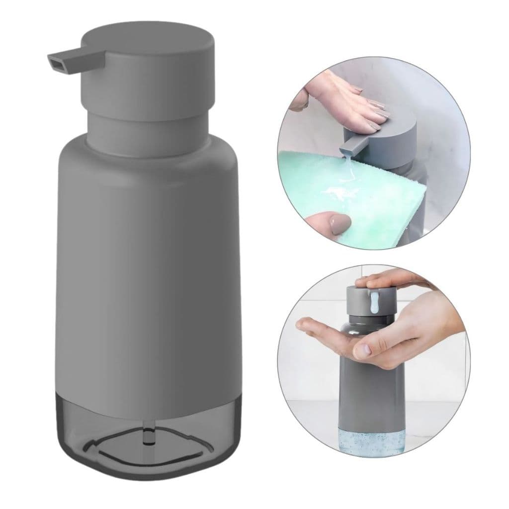 Porta Sabonete Líquido Detergente Álcool Gel 500ml Dispenser Elegante Compacto Pia Cozinha Lavabo Banheiro Ou