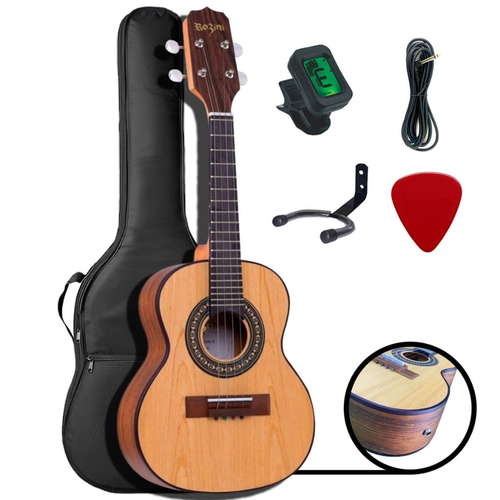 Cavaco Rozini RC10 Eletroacústico Estudante Kit Com Capa, Afinador Suporte e Palheta