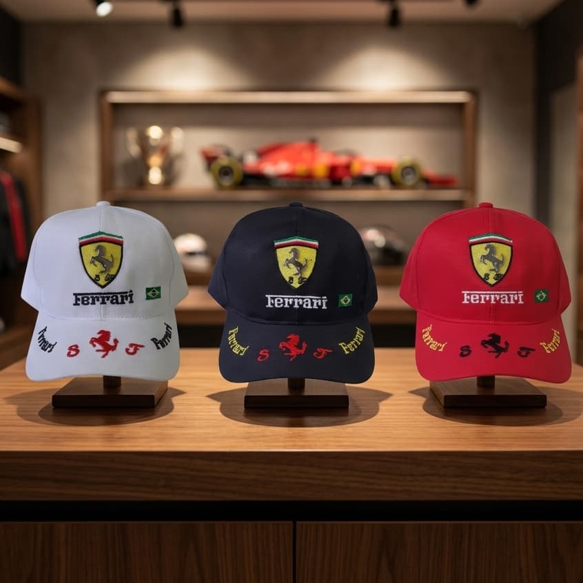 Boné Ferrari Fórmula 1 Lindo e Estiloso  Mega Promoção