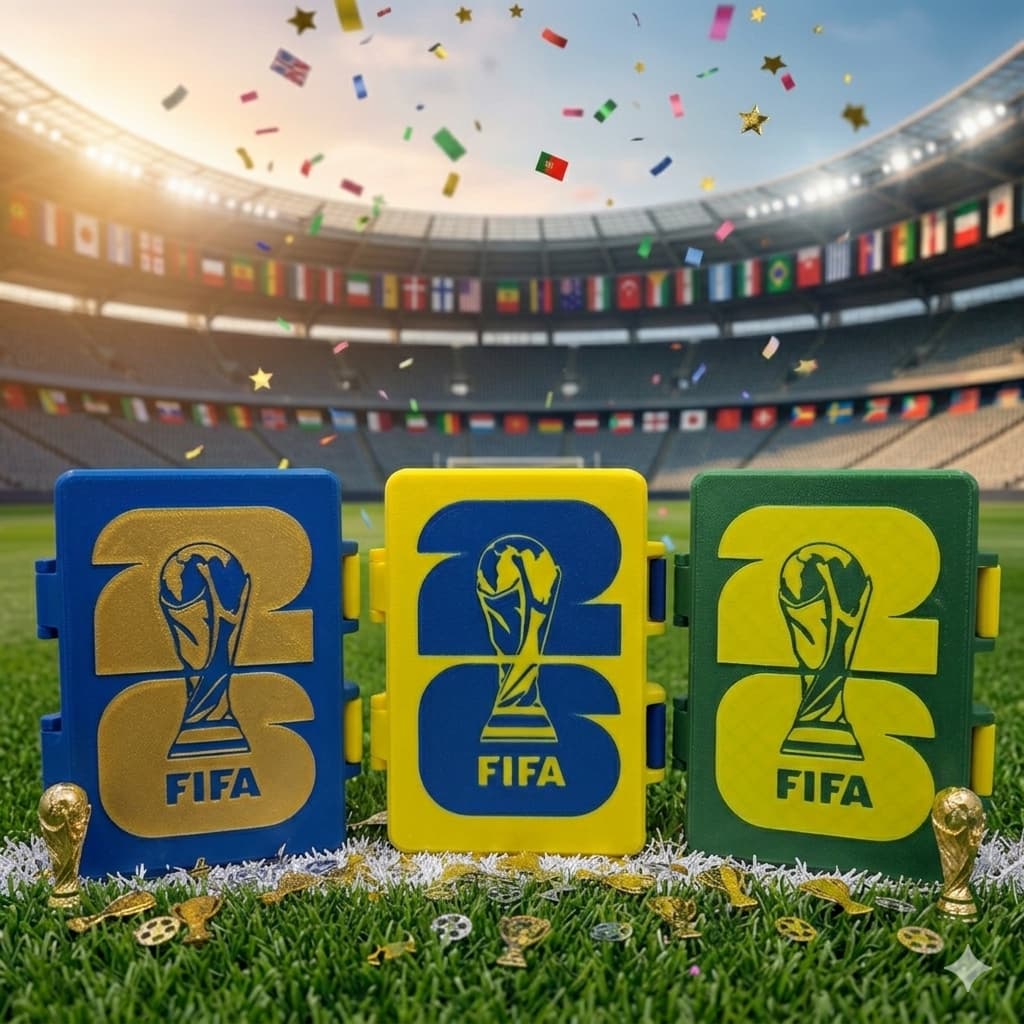 Caixa Porta Figurinhas Copa 2026 Organizador 200 Figuras Álbum Futebol Infantil Colecionador 3 Cores