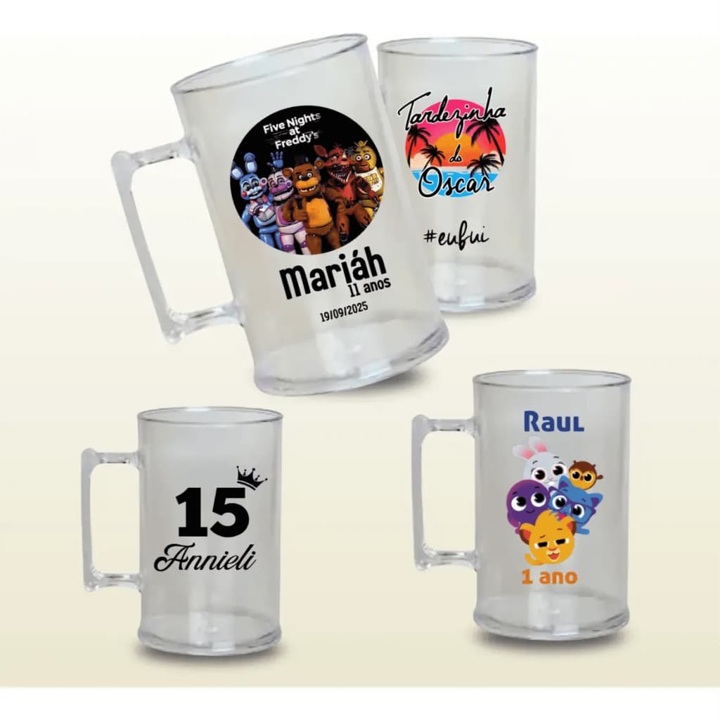 Canecas Acrilico Chopp Personalizada Para Festa De 300ml