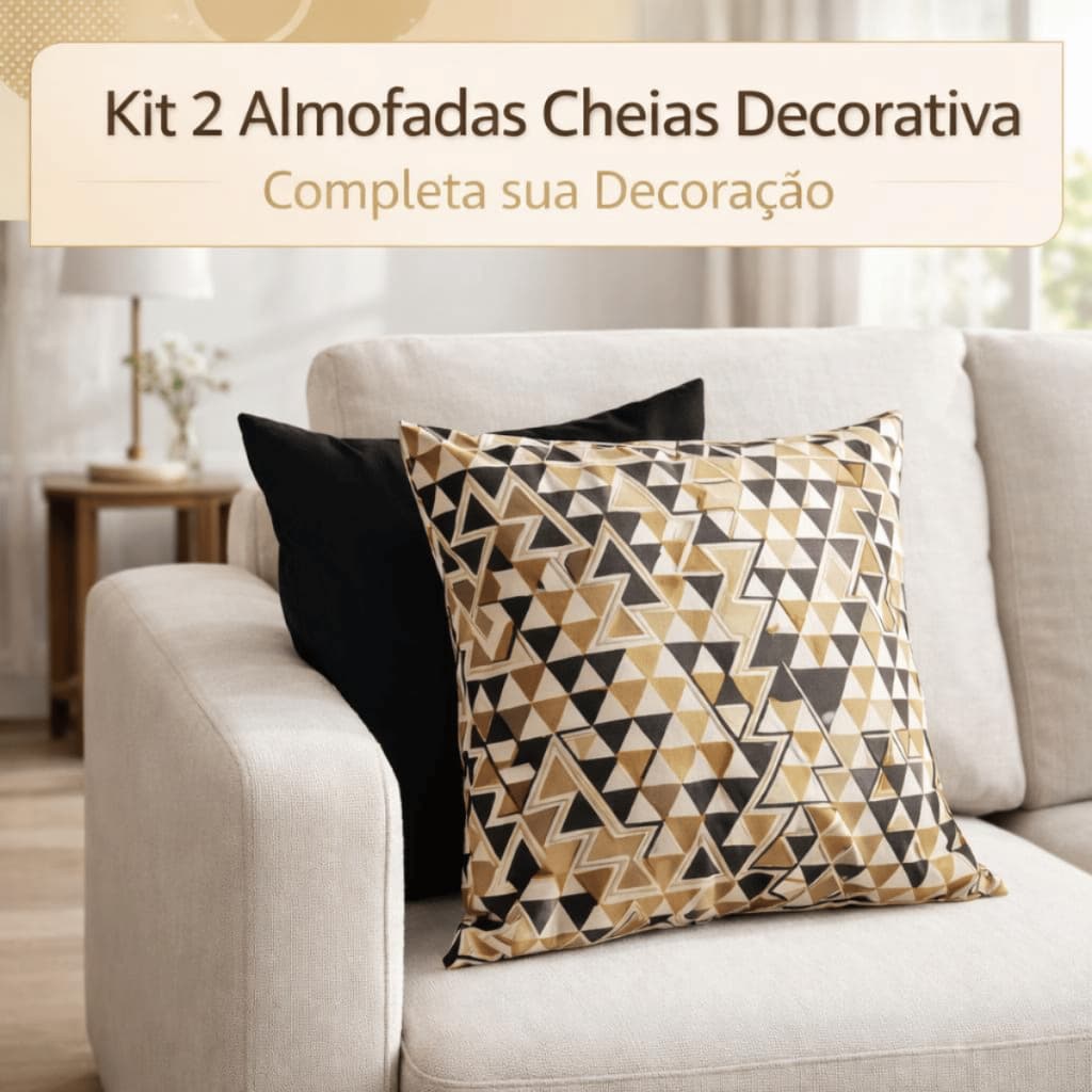 Kit 2 Almofadas Decorativas Cheias 48x48 Premium Sala Sofá Varias Estampas Modernas Luxo