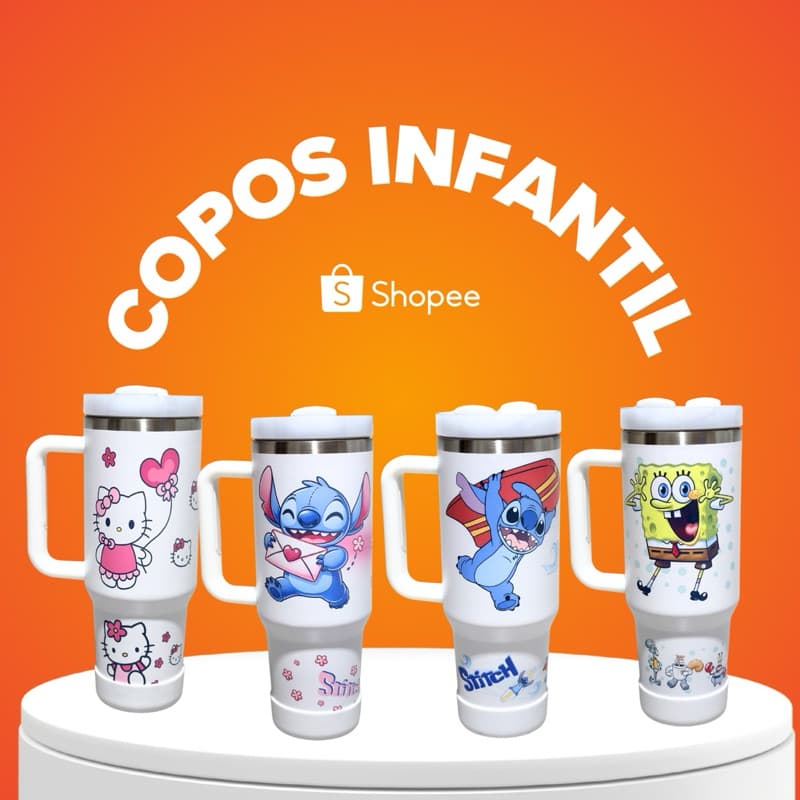 🌈 COPO TÉRMICO INFANTIL 1200ML – DIVERTIDO, RESISTENTE E SUPER PRÁTICO! 🧃✨