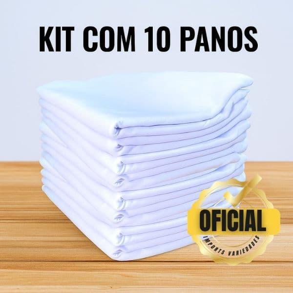 Pano De Prato Guardanapo Liso BRANCO Alvejado O Legítimo Kit 10 PANOS 41 x 66 Envio Imediato
