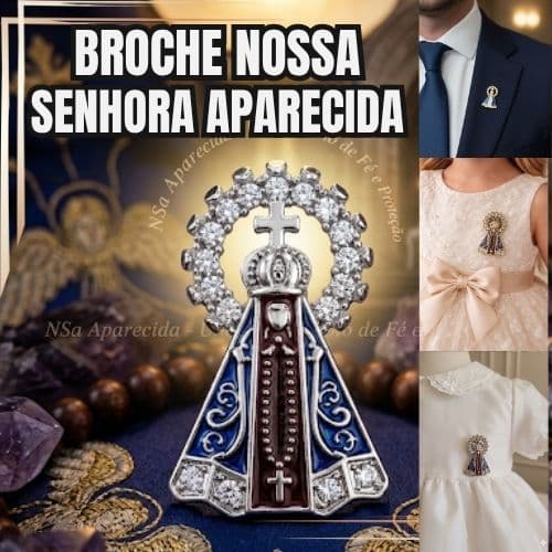 Kit 2 Broche Botton Pin Nossa Senhora Aparecida e São Bento Presente devoção Católico Elegância Fé e Proteção Religioso