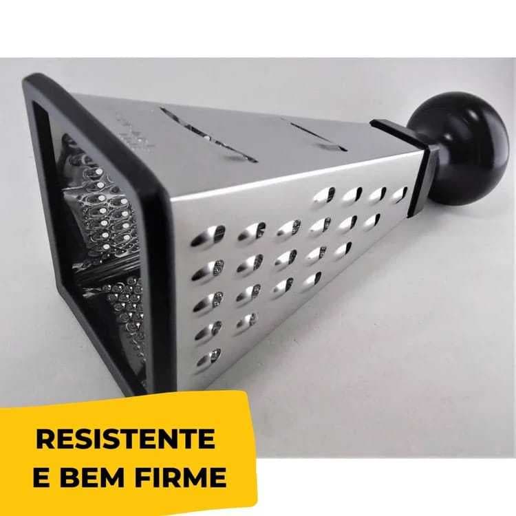 Ralador Inox 4 Faces 19,5 cm Antiderrapante – Ralador Multiuso para Queijos, Legumes e Verduras