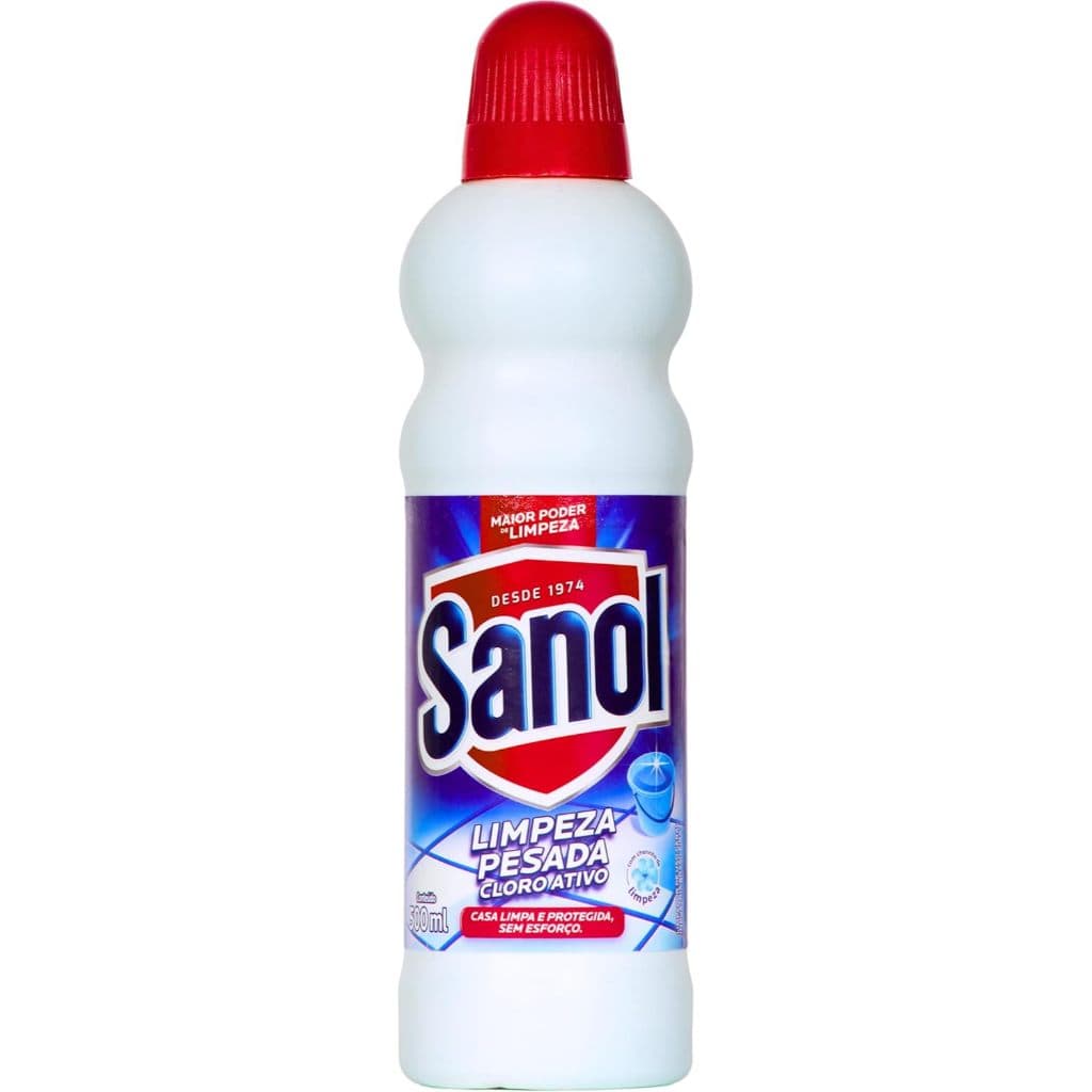 Cloro Ativo Sanol 500ml | Limpeza Pesada Ultra Forte, Elimina 99,9% dos Germes e Odores