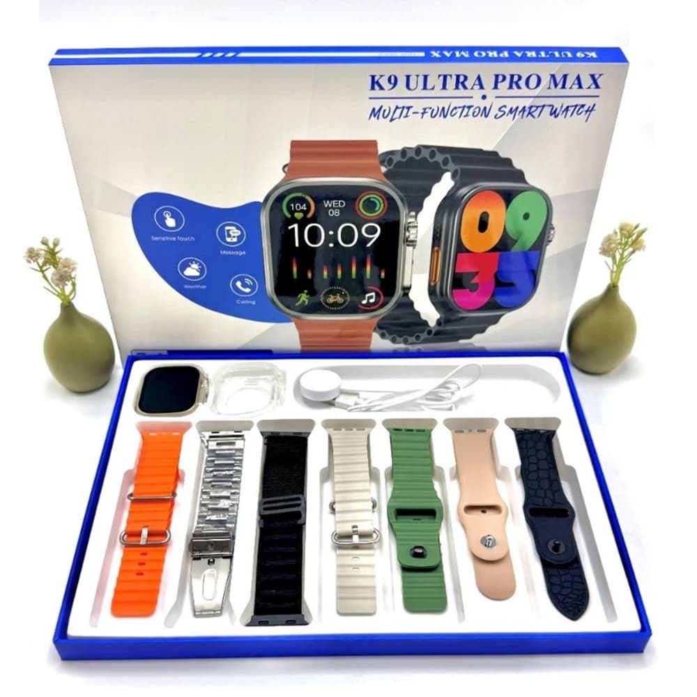 2026 Novo Smart Watch K9 Ultra Pro Max Seri 10 49mm com 7 Pulseas Esporte NFC