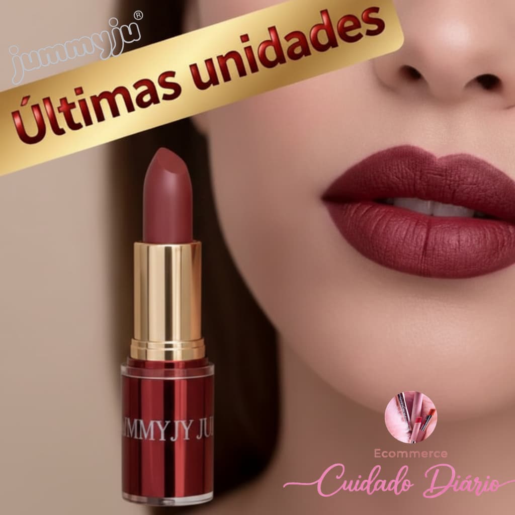 Batom labial  matte Jummy Ju | Efeito Matte e cor intensa e lábios aveludados