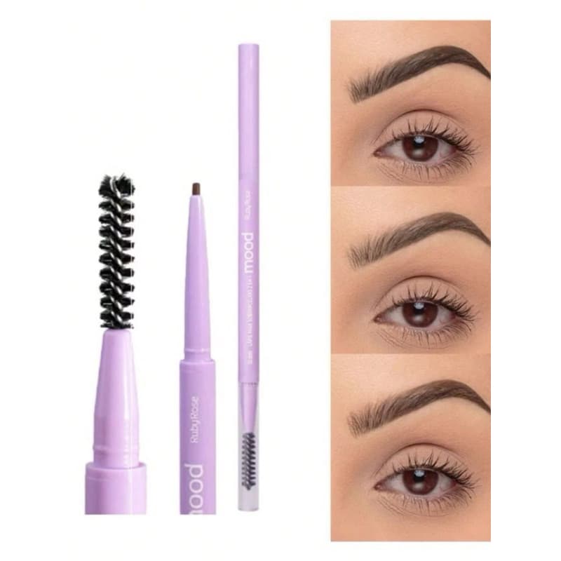 Lápis Para Sobrancelha Ponta Fina Alta Precisão Mood Ruby Rose HB521 - 0,1g