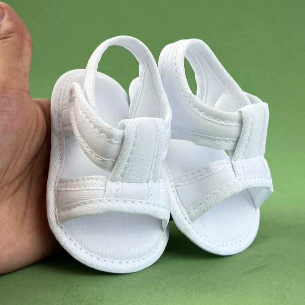 Sandália Tecido Bebê Menino Menina Tecido Bebê Batizado Unissex