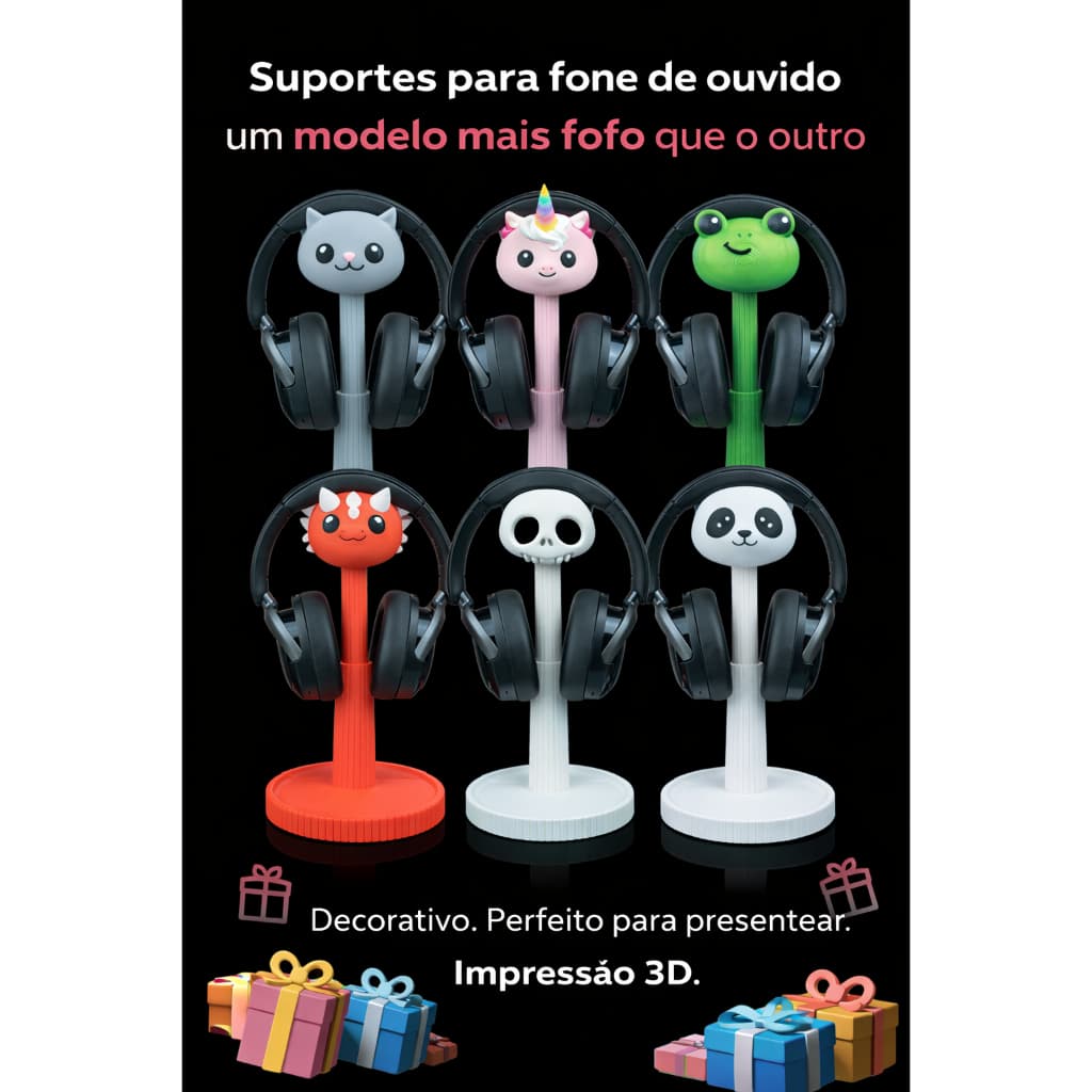 Suporte para fone / Suporte Headphone / Acessório Gamer / Organizador / Headset / Impressão 3D
