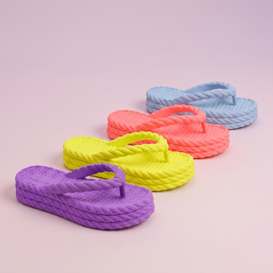 Chinelo Feminino Com Trança Macia Leve E Confortável Casual