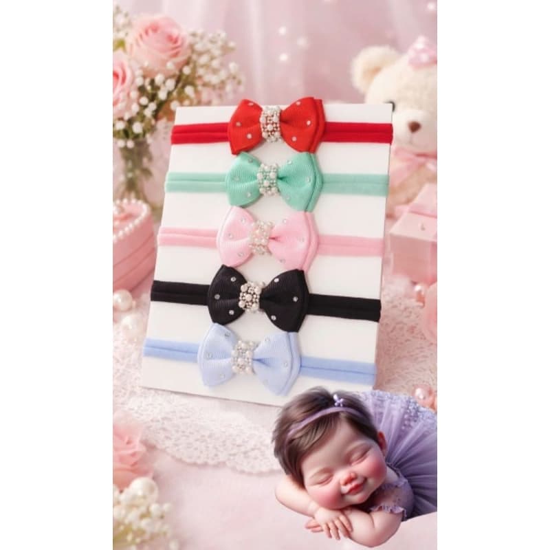 kit de 5 faixinhas Luxo para bebê