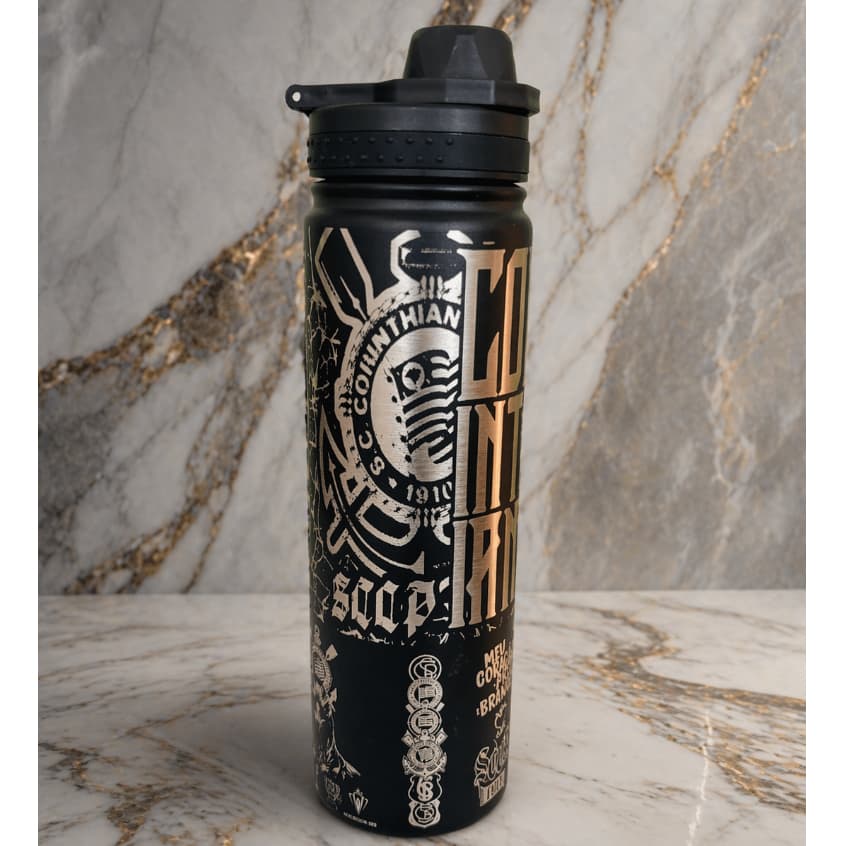 Garrafa Térmica de água Inox Personalizada do Corinthians gravação a Laser 360°