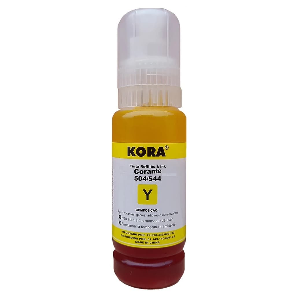 Tinta Compatível Refil Bulk Kora Corante 70 ml 504/544 Yellow EP