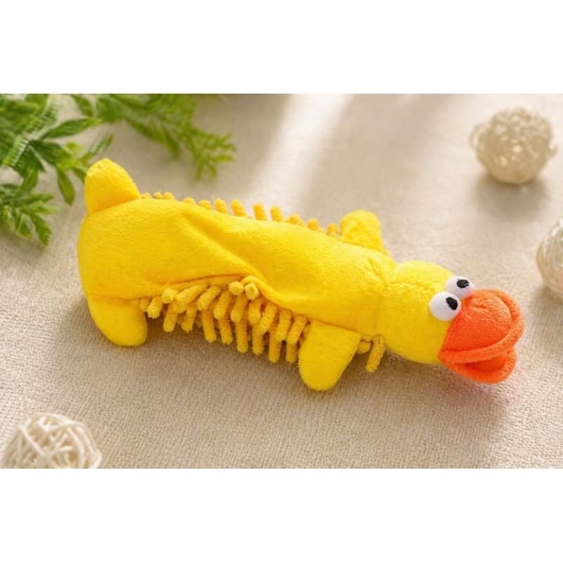 Brinquedo para Cachorro Pato de Pelúcia Mordedor Pet Interativo Divertido