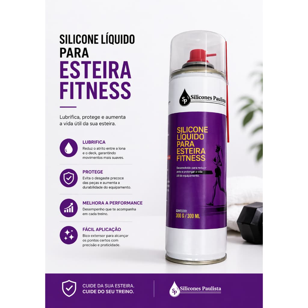 Silicone Spray Paulista para Esteira e Equipamentos Fitness