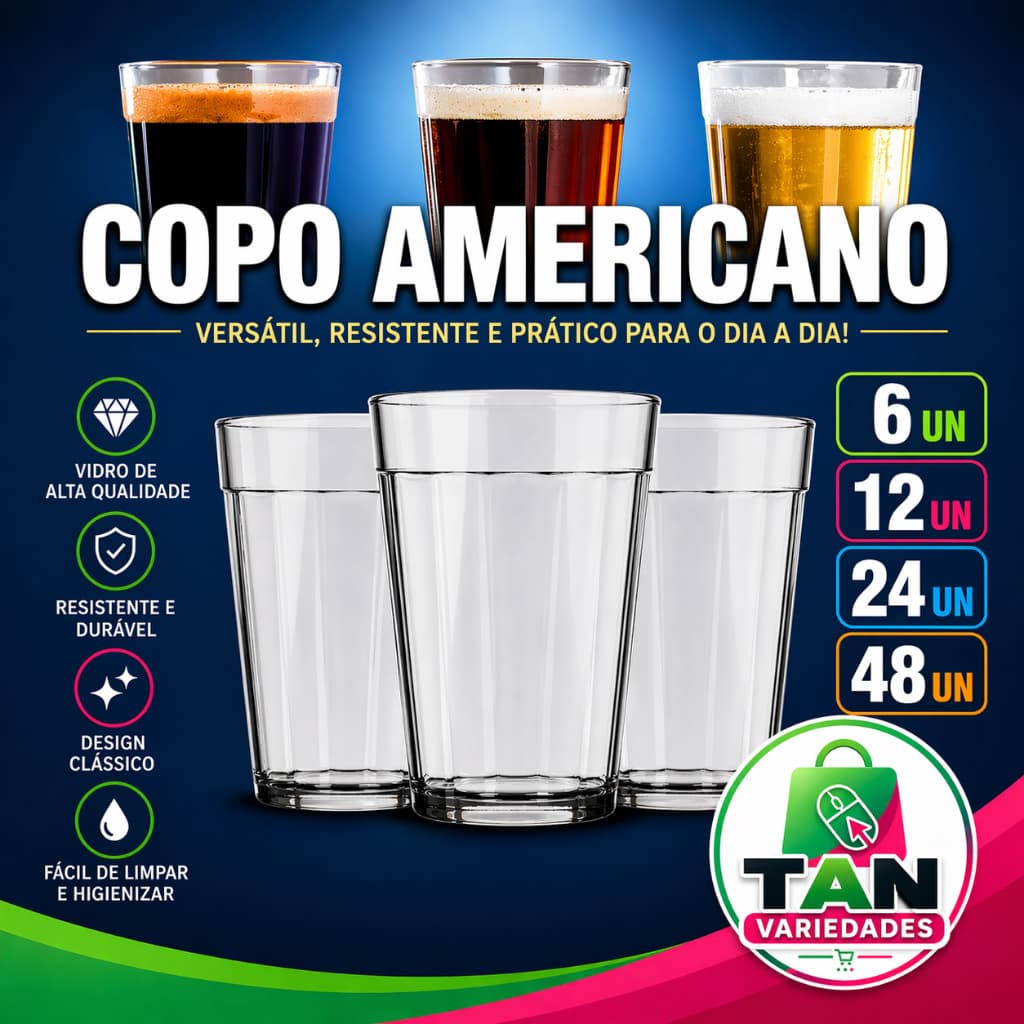 Kit 6/12/24/48 Copo Americano Nadir Clássico Resistente Unidades 190ml