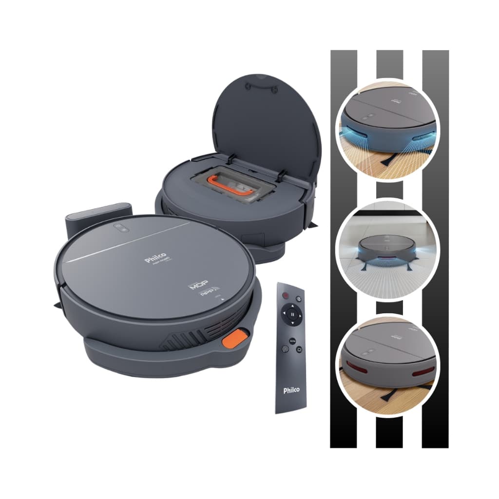 Aspirador Robô Função MOP PAS29A Bivolt Potência de 35W Philco