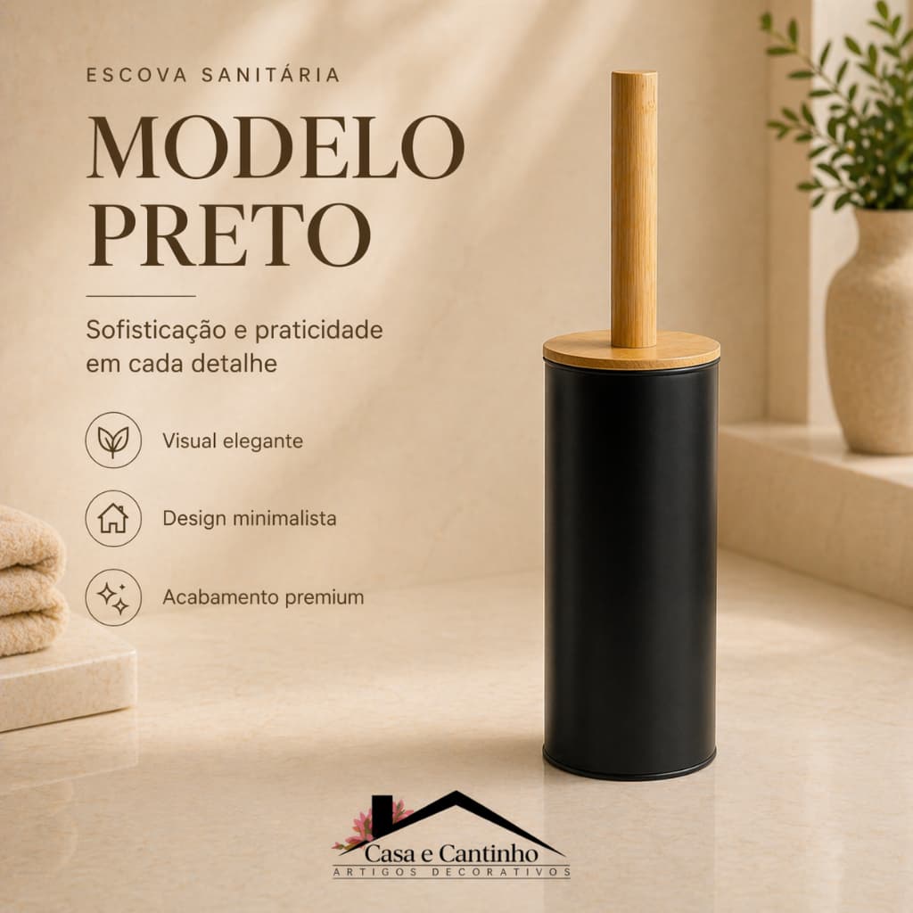 Escova Sanitária Limpeza Vaso Sanitário Privada Moderna Multiuso Higiênica Aço Inox C/ Suporte