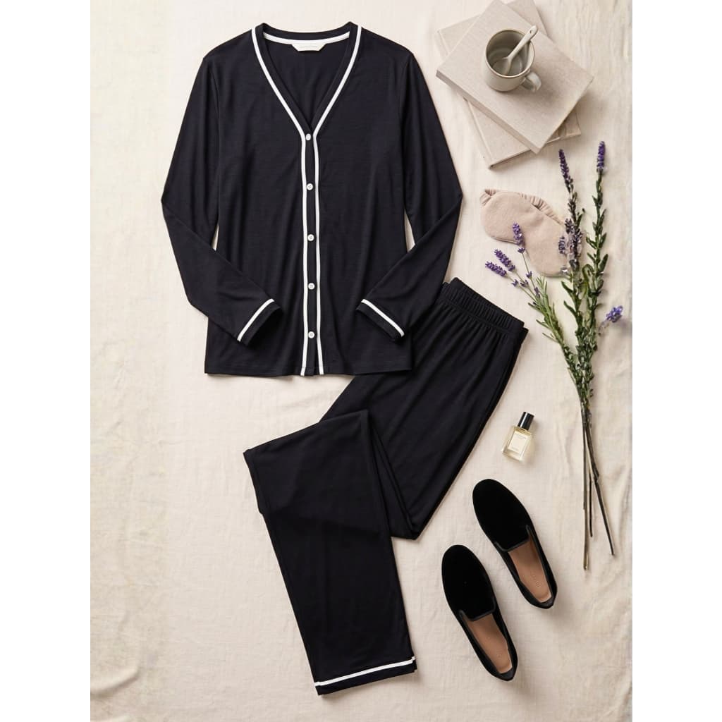 Conjunto Pijama Americano Longo Blusa + Calça Feminino Manga Comprida Amamentação e Pós-Cirúrgico