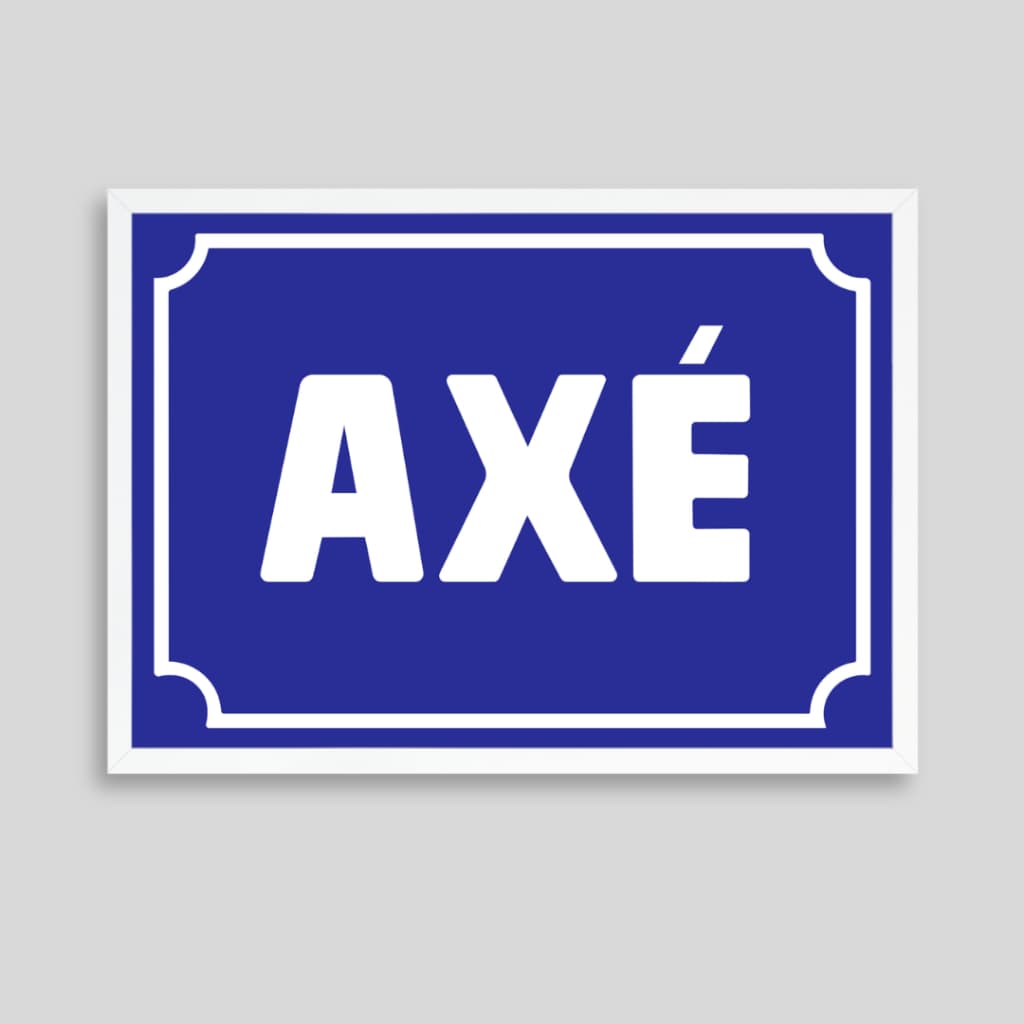 Quadro Decorativo AXÉ Moldura Branca e Acetato Tamanho A4 Decoração Design Autoral