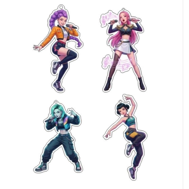 Kit 4 Chaveiros K-pop Infantil em Acrilico
