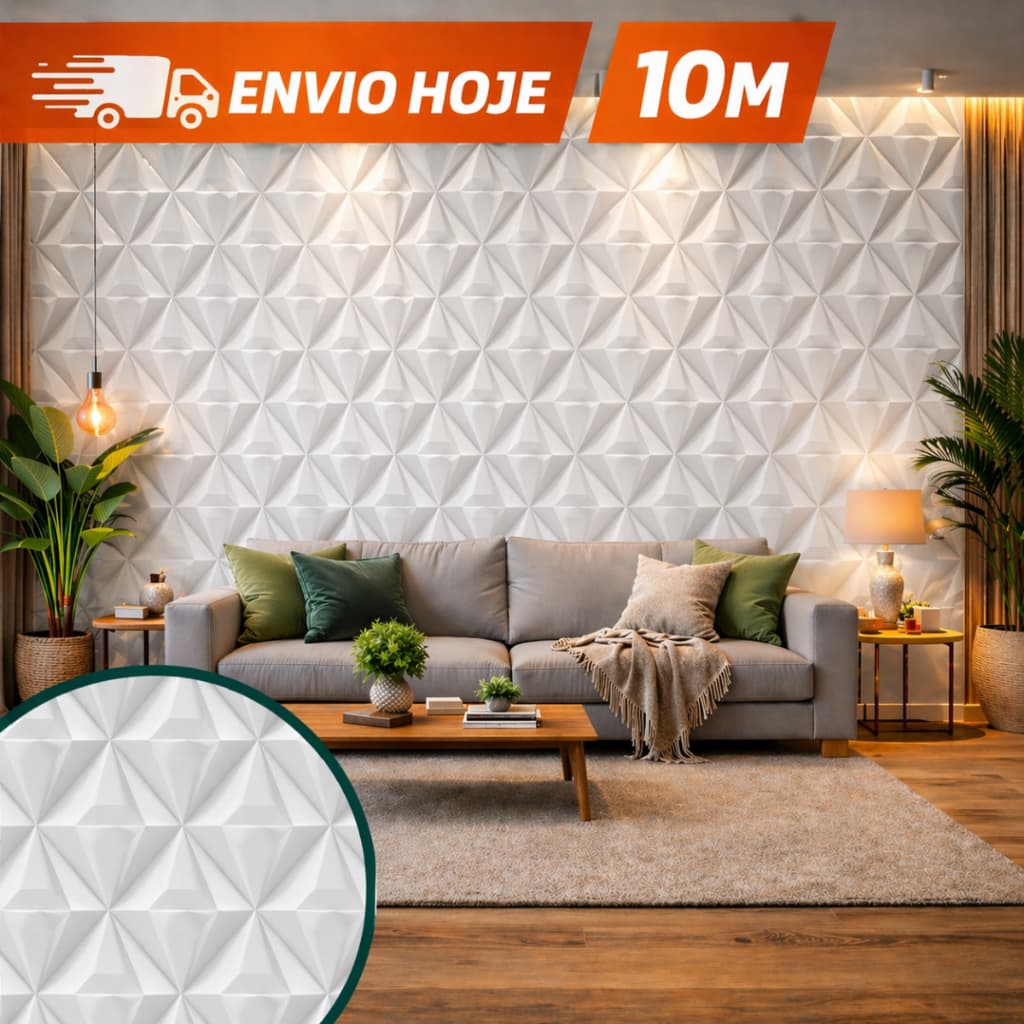 Papel de Parede Efeito Gesso 3D  Geométrico  Lavável Adesivo Autocolante À Prova D'Água Impermeável