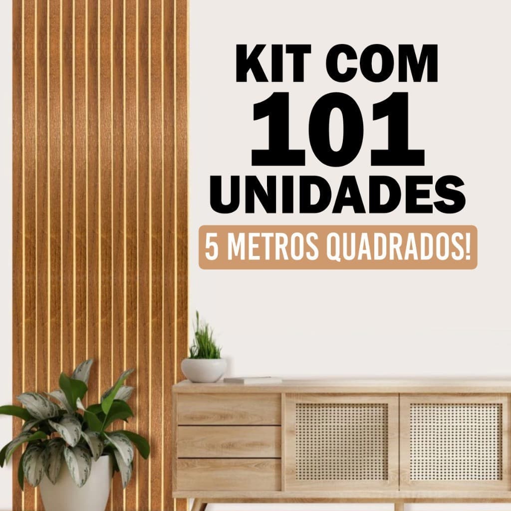 Envio Mesmo Dia Kit de Revestimentos Ripados em Mdf de 45X11 cm- Kit com até 101 Unidades (Leia a Descrição)